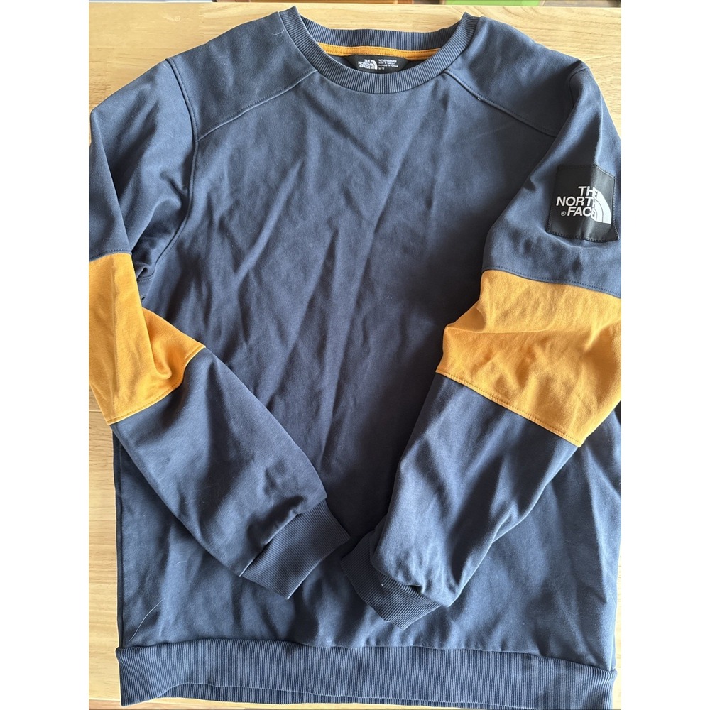 The North Face Heavy Long Sleeve Navy Blue‎ And Orange Men's Medium
